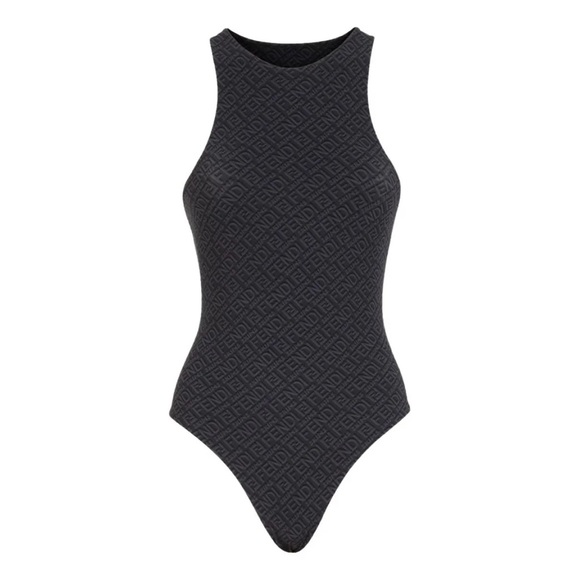 FENDI X SKIMS High Neck Bodysuit size Extra Large XL Black Swim Suit SOLD OUT - Picture 2 of 3